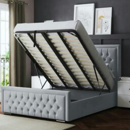 Rackhams Allegra Ottoman Bed with Upholstered Headboard - Silver - Super King / 6ft - thumbnail 5