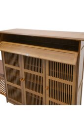 Rackhams Bamboo Entryway Storage Shoe Cabinet with Bench - Brown - thumbnail 6