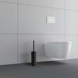 Rackhams Matt Black Toilet Brush and Holder - thumbnail 3