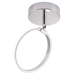 Rackhams Modern Fully Adjustable Chrome Halo Style Ring LED Ceiling or Wall Light Fitting - thumbnail 1