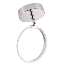 Rackhams Modern Fully Adjustable Chrome Halo Style Ring LED Ceiling or Wall Light Fitting - thumbnail 2
