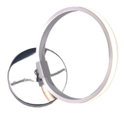 Rackhams Modern Fully Adjustable Chrome Halo Style Ring LED Ceiling or Wall Light Fitting - thumbnail 3
