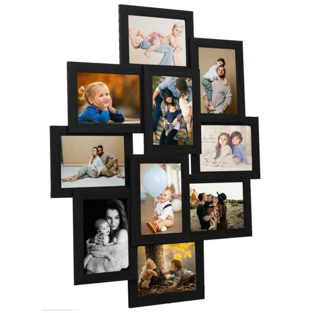 Rackhams Collage Photo Frame for 10x(13x18 cm) Picture Black MDF - MDF, PS (polystyrene)