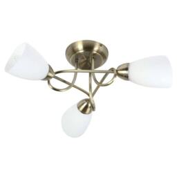 Rackhams Jaco 3 Light Semi Flush Antique Brass Ceiling Light - thumbnail 3
