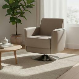 Rackhams Wester Mink Leather Effect Swivel Chair