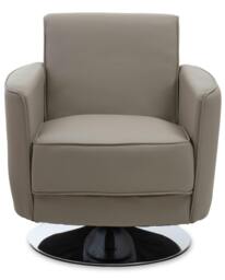 Rackhams Wester Mink Leather Effect Swivel Chair - thumbnail 2