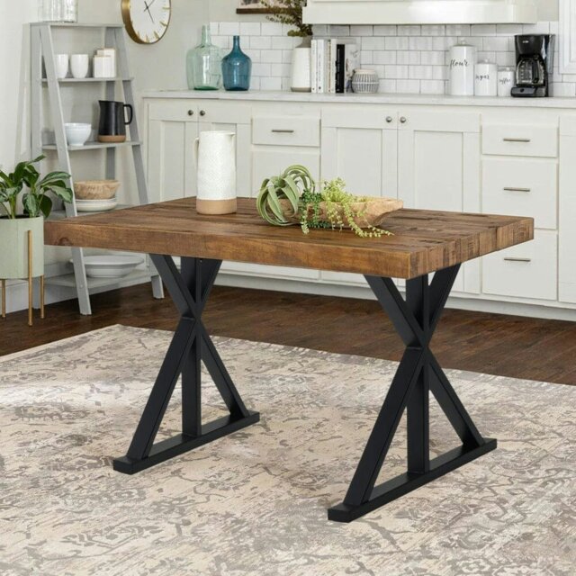 Rackhams 2 Pieces Black Metal Table Legs Heavy Duty Industrial Table Legs - image 1