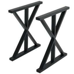 Rackhams 2 Pieces Black Metal Table Legs Heavy Duty Industrial Table Legs - thumbnail 4