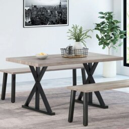Rackhams 2 Pieces Black Metal Table Legs Heavy Duty Industrial Table Legs - thumbnail 3