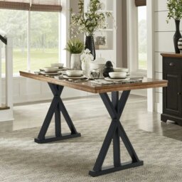 Rackhams 2 Pieces Black Metal Table Legs Heavy Duty Industrial Table Legs - thumbnail 2