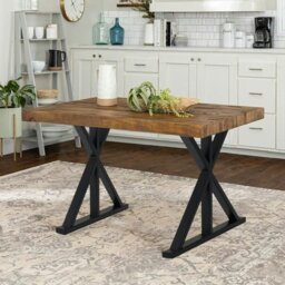 Rackhams 2 Pieces Black Metal Table Legs Heavy Duty Industrial Table Legs - thumbnail 1