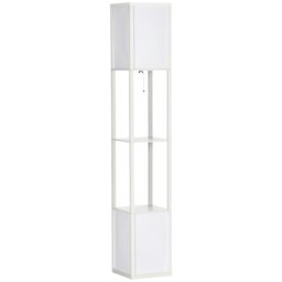 Rackhams Shelf Floor Lamp with Dual Light, for Living Room White - thumbnail 2