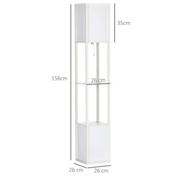 Rackhams Shelf Floor Lamp with Dual Light, for Living Room White - thumbnail 3