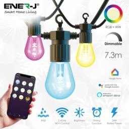 Rackhams WiFi Outdoor LED String Light Kit, 7.6m with 12 Smart Lamps, IP65, RGB & Warm White, APP & Voice Control - thumbnail 2