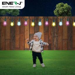 Rackhams WiFi Outdoor LED String Light Kit, 7.6m with 12 Smart Lamps, IP65, RGB & Warm White, APP & Voice Control - thumbnail 5