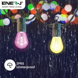 Rackhams WiFi Outdoor LED String Light Kit, 7.6m with 12 Smart Lamps, IP65, RGB & Warm White, APP & Voice Control - thumbnail 6