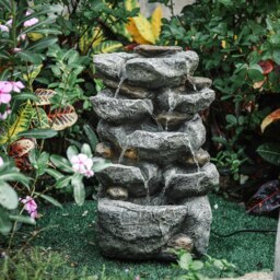 Rackhams 49CM Height Garden Cascading Waterfall Tiered Water Fountain Pump - thumbnail 2