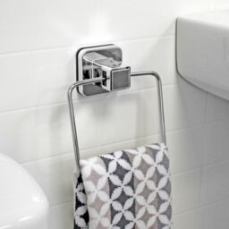 Rackhams Pushloc Stainless Steel Suction Wall Mounted Towel Ring - thumbnail 2