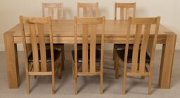 Rackhams Kuba Extra Large Oak Dining Table with Princeton Oak Chairs - Natural Oak - 10 chairs - thumbnail 3