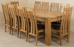Rackhams Kuba Extra Large Oak Dining Table with Princeton Oak Chairs - Natural Oak - 10 chairs - thumbnail 6