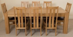 Rackhams Kuba Extra Large Oak Dining Table with Princeton Oak Chairs - Natural Oak - 10 chairs - thumbnail 5