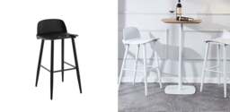 Rackhams Yves Nordic Bar Stool, Woonden Leg - White (with clear back) - 78cm - thumbnail 5