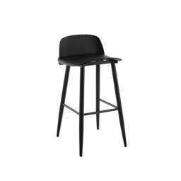 Rackhams Yves Nordic Bar Stool, Woonden Leg - White (with clear back) - 78cm - thumbnail 6