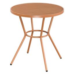 Rackhams Round Plastic Bistro Garden Table, Moss Green - Terracotta - thumbnail 1
