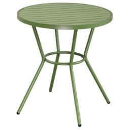 Rackhams Round Plastic Bistro Garden Table, Moss Green - Terracotta - thumbnail 2