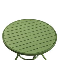 Rackhams Round Plastic Bistro Garden Table, Moss Green - Terracotta - thumbnail 3
