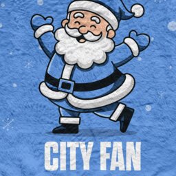Rackhams Santa is a City Football Fan - Luxury Fleece Blanket 150cm X 150cm - thumbnail 3