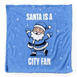 Rackhams Santa is a City Football Fan - Luxury Fleece Blanket 150cm X 150cm