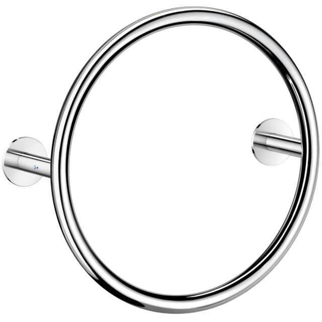 Rackhams Polished Stainless Steel Electric Heated Towel Ring Warmer (500mm Diameter) Wall Mounted Round Bathroom Clothes Hanger - image 1