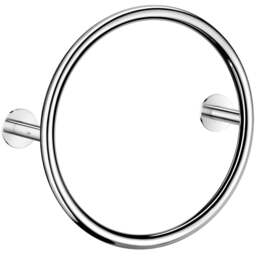 Rackhams Polished Stainless Steel Electric Heated Towel Ring Warmer (500mm Diameter) Wall Mounted Round Bathroom Clothes Hanger - thumbnail 1