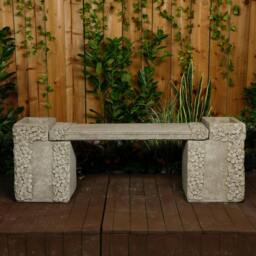 Rackhams Daisy Design Stone Cast Garden Bench - thumbnail 6
