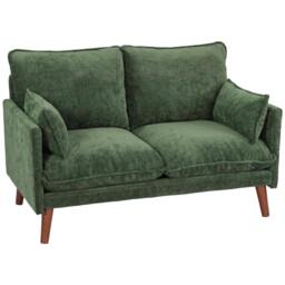 Rackhams 2 Seater Sofa, Modern Loveseat with Spring Cushions, Wide Seat, Green - thumbnail 2