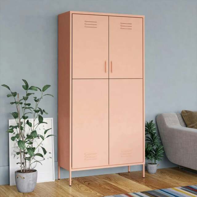 Rackhams Wardrobe Pink 90x50x180 cm Steel
