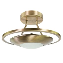 Rackhams Modernistic Semi Flush Eco Friendly LED Ceiling Light Fitting in Antique Brass - thumbnail 5