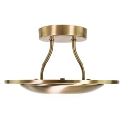 Rackhams Modernistic Semi Flush Eco Friendly LED Ceiling Light Fitting in Antique Brass - thumbnail 6