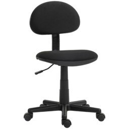 Rackhams Armless Office Chair with Adjustable Height 360° Swivel Wheels Black - thumbnail 2