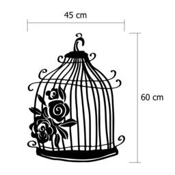 Rackhams Modern Metal Wall Art Cage Home Ornament Decorative Minimalist Design Hanging Wall Sculpture, Black - Metal - Black - thumbnail 3