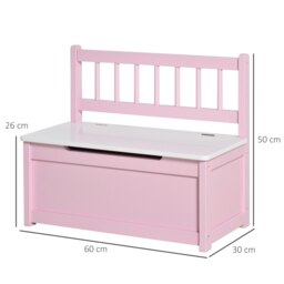 Rackhams 2 In 1 Wooden Toy Box, Kids Seat Bench Storage Chest, 60 x 30 x 50cm - thumbnail 5