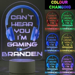 Rackhams Personalised Blue Gaming LED Colour Changing Night Light - thumbnail 2