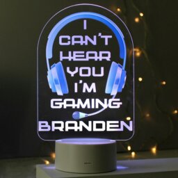 Rackhams Personalised Blue Gaming LED Colour Changing Night Light - thumbnail 4
