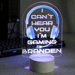 Rackhams Personalised Blue Gaming LED Colour Changing Night Light