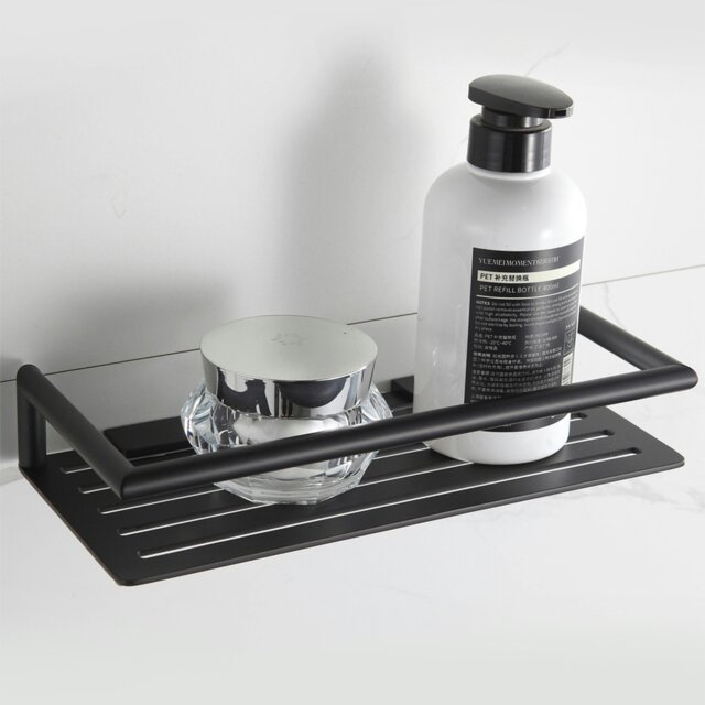 Rackhams Verso Rust Proof Stainless Steel Black Rectangular Shower Basket - image 1