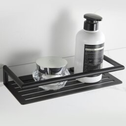 Rackhams Verso Rust Proof Stainless Steel Black Rectangular Shower Basket