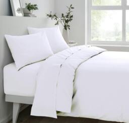Rackhams Deluxe Fitted Bedsheet or Pillowcase - White - Pillowcase (48cm x 74cm)