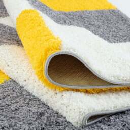 Rackhams Myshaggy Geometric Yellow Rug - 160X230 cm - thumbnail 3