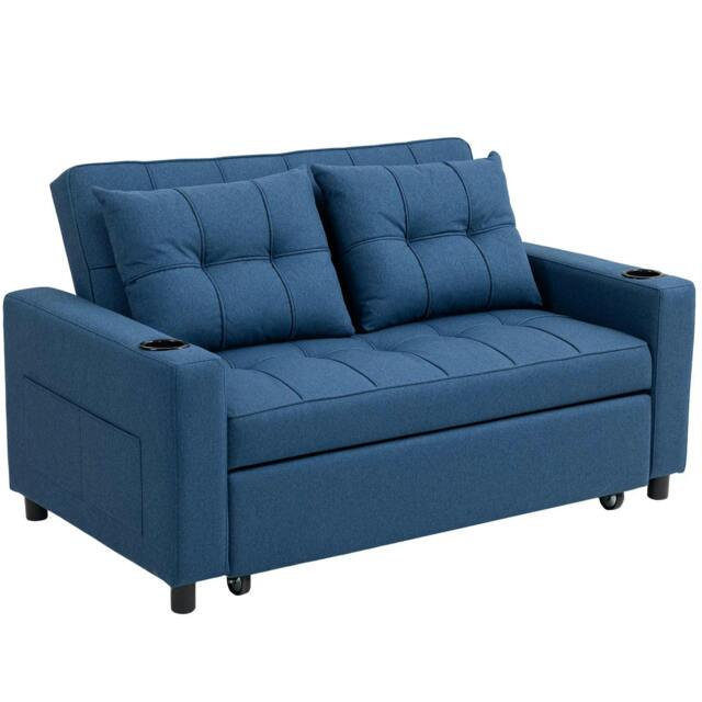 Rackhams Two-Seater Pull-Out Sofa Bed - Dark Blue